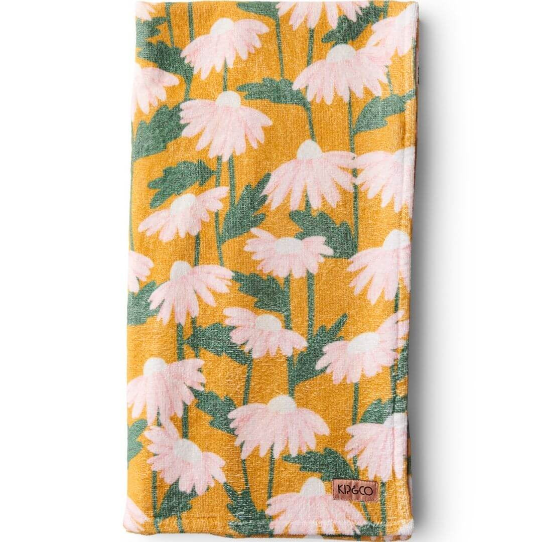 Daisy Bunch Mustard Printed Terry Hand Towel