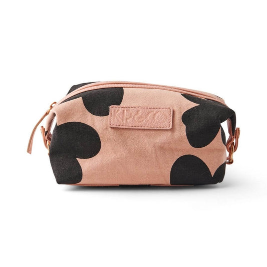 The Flowerhead Toiletry Bag from Kip & Co features a bold black posy floral print on a soft pink base, and is perfect for carting around skincare and personal items and just looking super cute! Shop in store and online at Kip & Co stockist Not Plain Jane Flemington