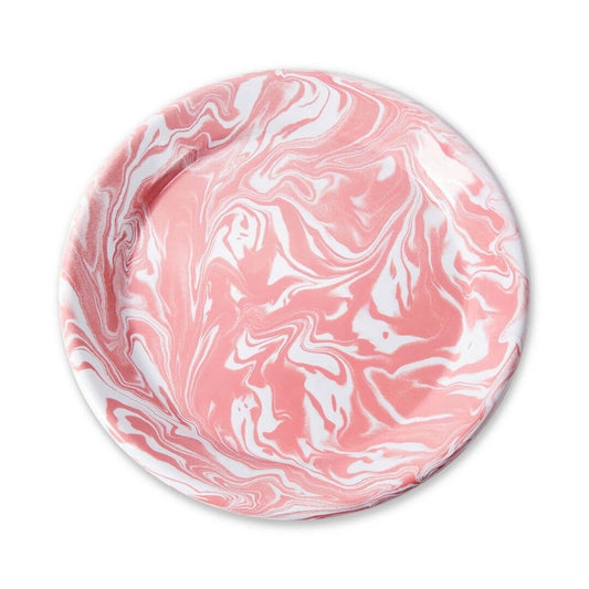 Pink Marble Enamel Plate - Set of 2