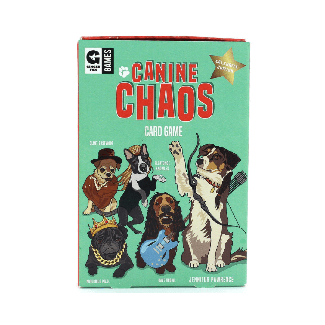 Canine Chaos 25 hilarious canine celebrity characters included, can you claim your way to victory by collecting the most sets? It's a barking good game! . Available at Not Plain Jane Flemington