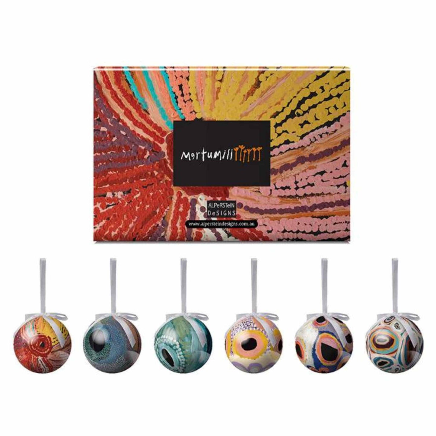 Aboriginal Art Christmas Baubles - Martumili Artists - Set of 6