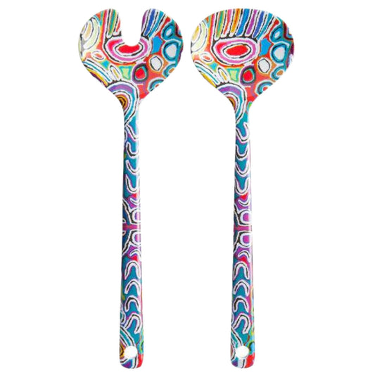 Aboriginal Art Salad Servers - Judy Watson