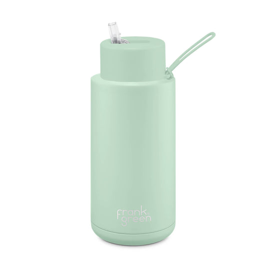 Mint Gelato - Ceramic Reusable Bottle (straw) - 34oz/ 1000ml