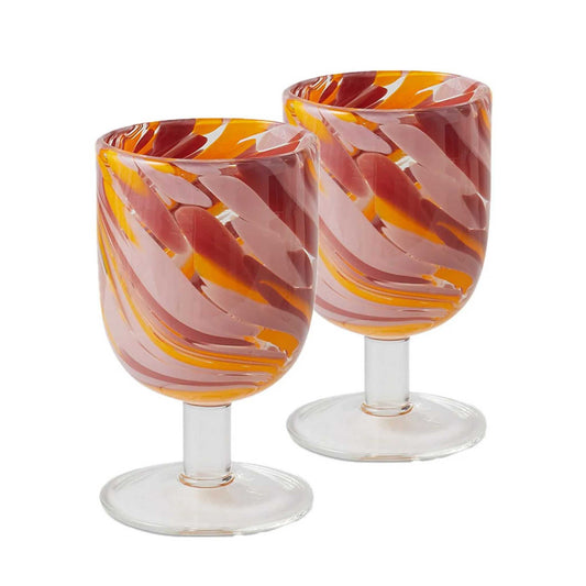 Desert Flower Swirl Wine Glass - Set of 2