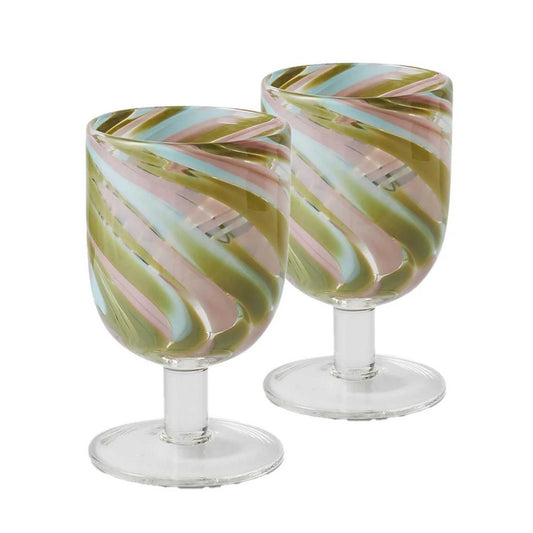 Monsoon Swirl Wine Glass - Set of 2