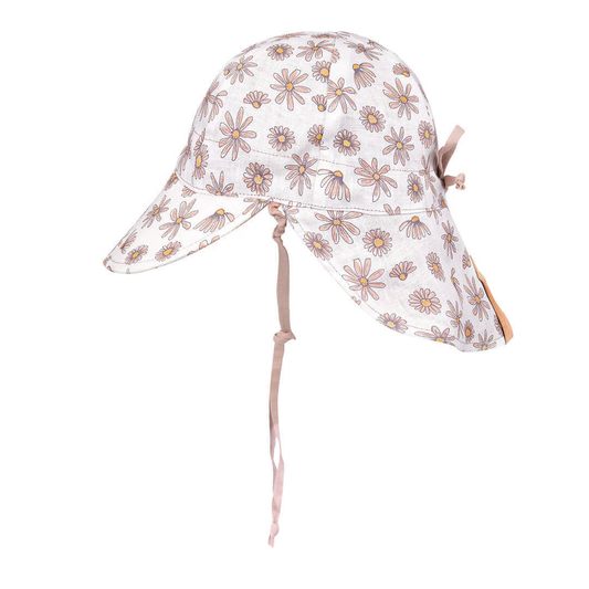 'Lounger' Baby Reversible Flap Sun Hat - Paige / Rosa