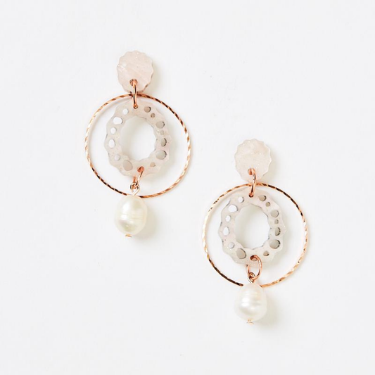 Little Drop Coral Earrings - Pink Shimmer