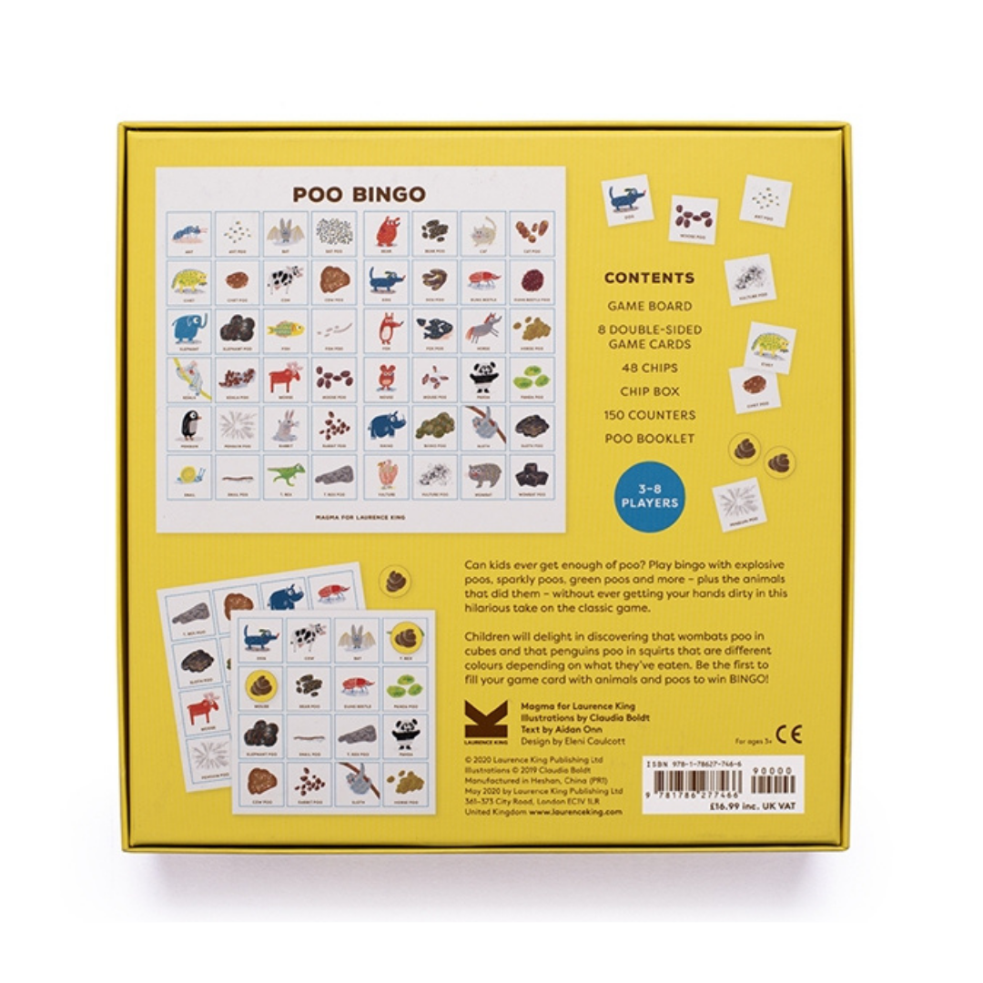Beautifully packaged, Poo Bingo is gorgeously illustrated by award-winning illustrator Claudia Boldt while also containing an informative booklet with all the things you wanted to know - and never dared to ask - about animals and their poos, written by Aidan Onn.