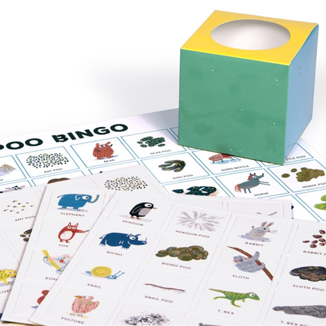 Beautifully packaged, Poo Bingo is gorgeously illustrated by award-winning illustrator Claudia Boldt while also containing an informative booklet with all the things you wanted to know - and never dared to ask - about animals and their poos, written by Aidan Onn.