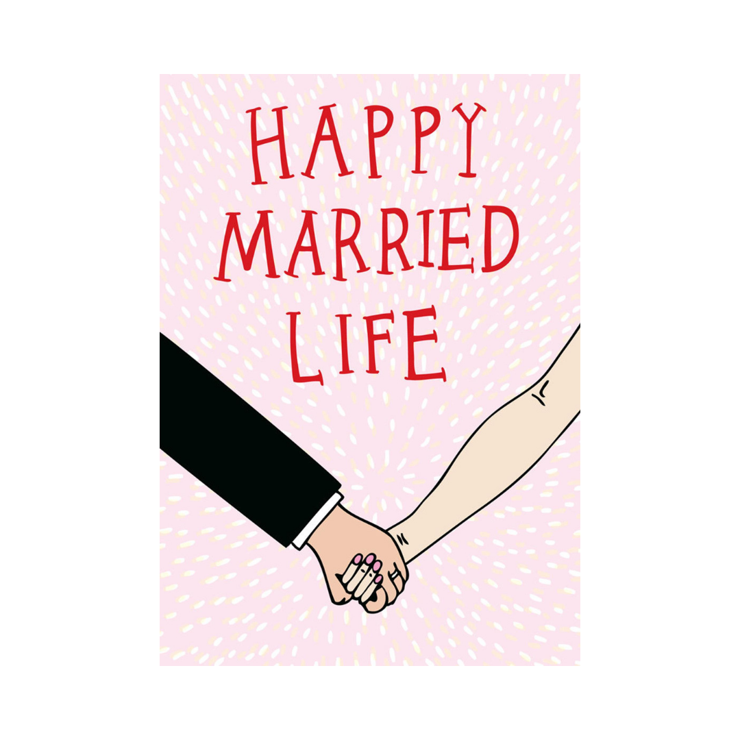 Able and Game's Happy Married Life greeting card is perfect for send best wishes to the happy couple.