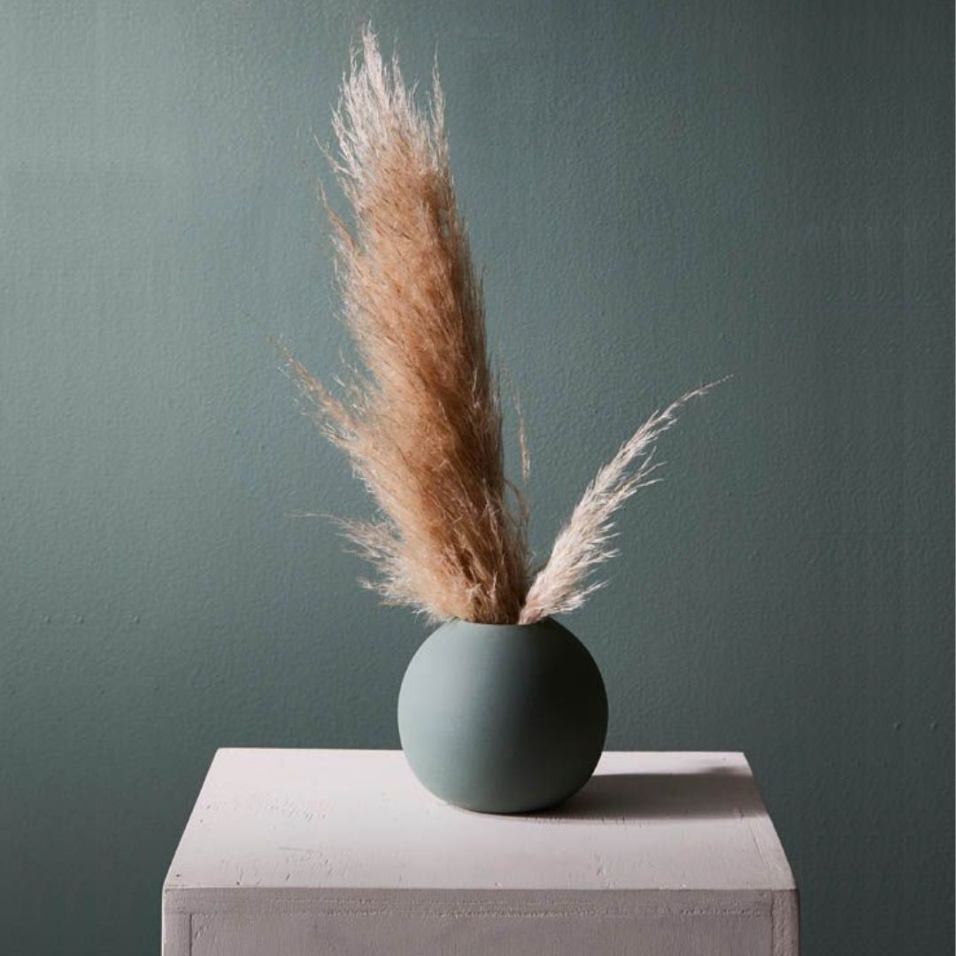 Hand cast round cloud bubble vase from Marmoset Found in Moss green. Available at npj living Flemington - in store and online.